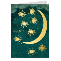 Gold Foil Lucky Star Celestial Card ~ England